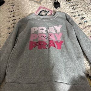 Gray Pray Graphic Sweatshirt
